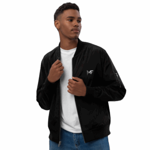 Black MakhoFit Premium Eco-Friendly Bomber Jacket